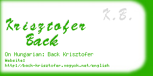 krisztofer back business card